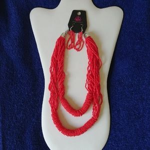 Paparazzi Right As RAINFOREST Red Seed Bead Necklace